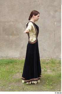  Medieval Castle lady in a dress 2 black dress historical clothing medieval t poses white shirt whole body 0002.jpg